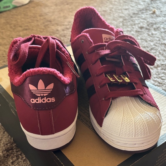 Adidas Maroon Sneakers with White Accents